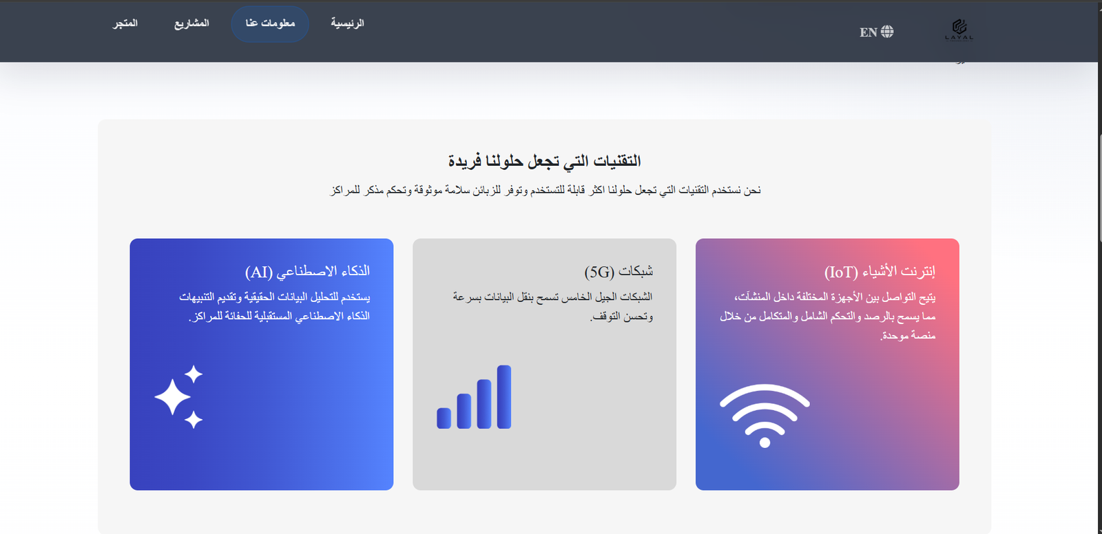 واجهة موقع Layal Technology 2